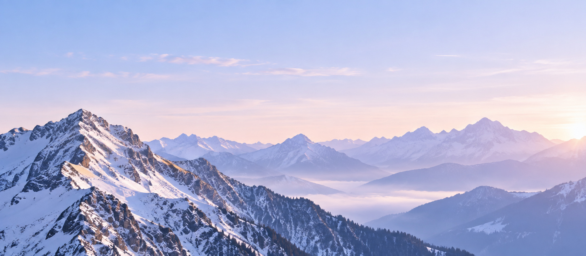 Mountain landscape representing clarity, perspective and presence.